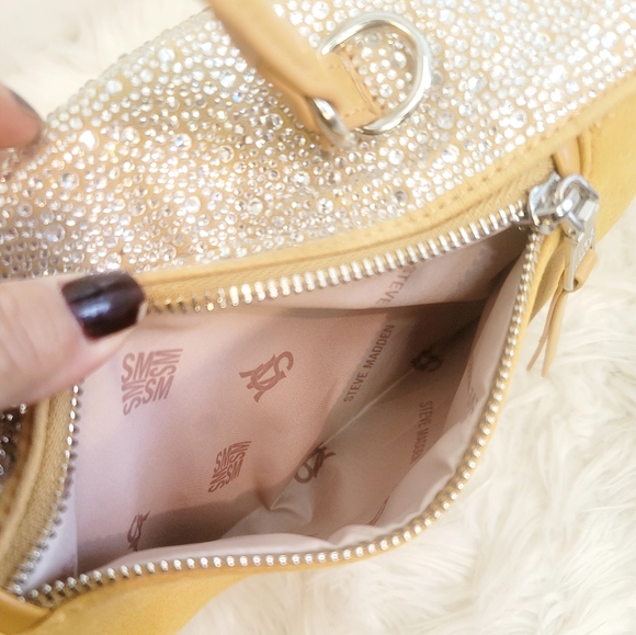 STEVE MADDEN STEVE MADDEN KARMENN CROSSBODY BAG, TAN & SILVER RHINESTONES - Picture 14 of 17